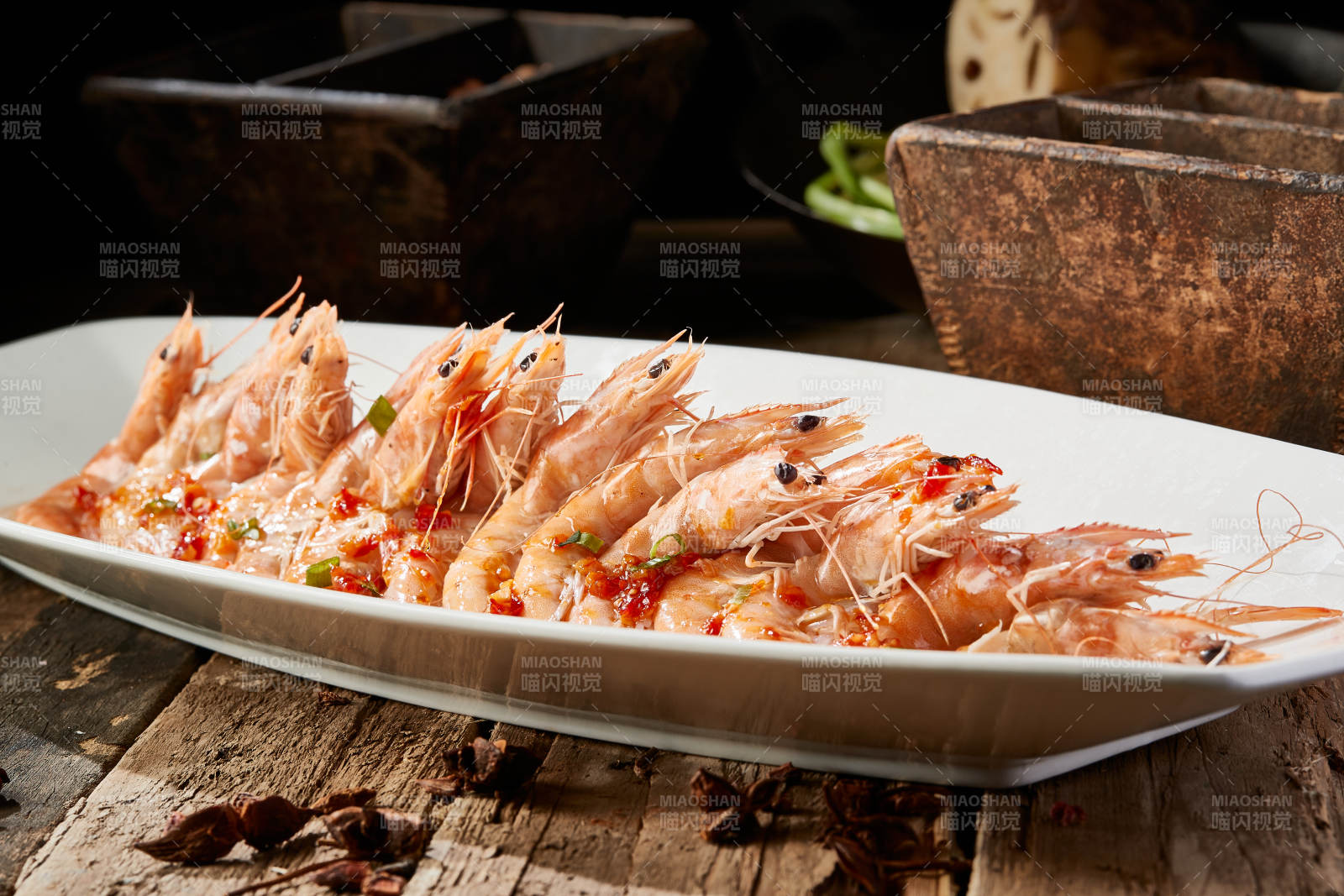 粉丝剁椒蒸开背虾图片