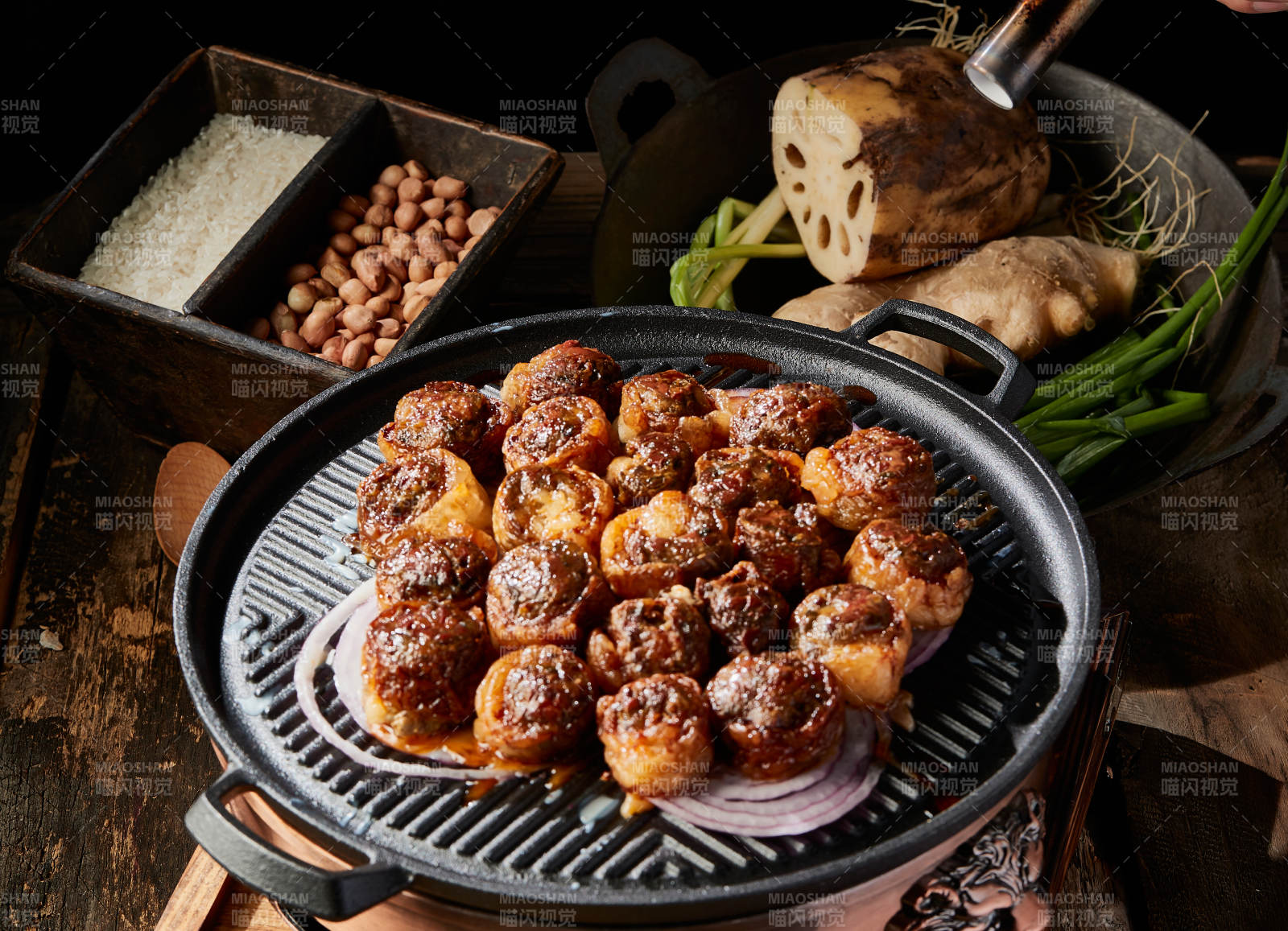 孜然铁板羊腰子图片