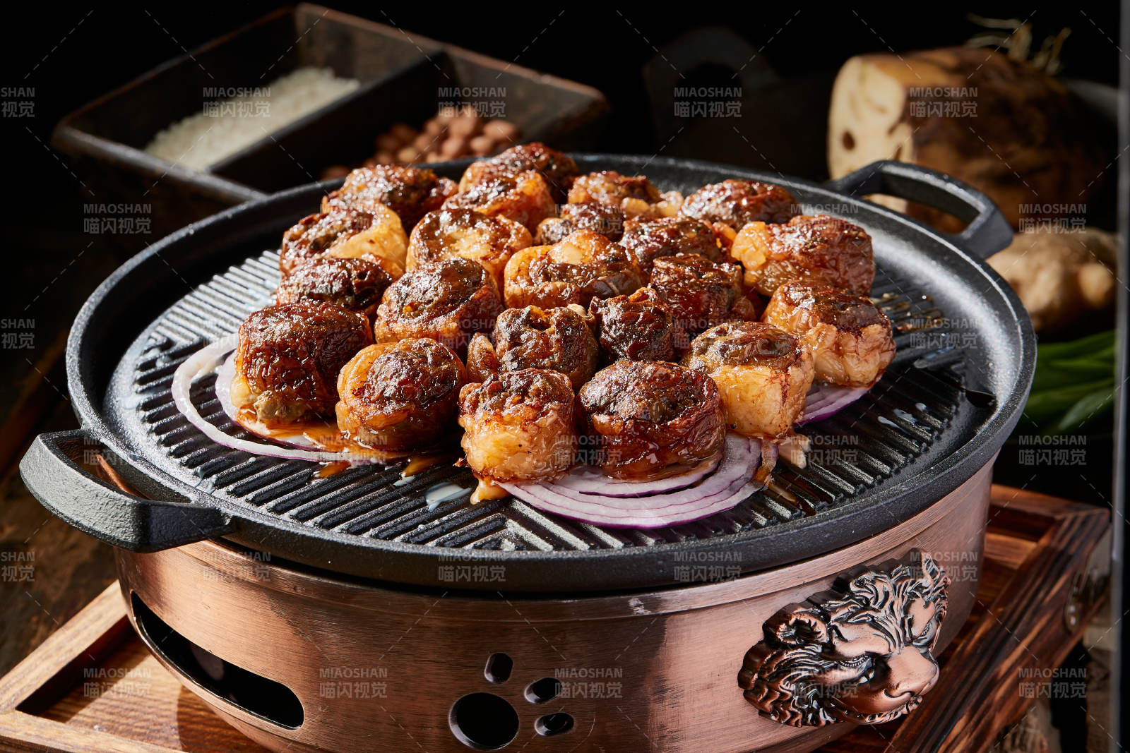 孜然铁板羊腰子图片