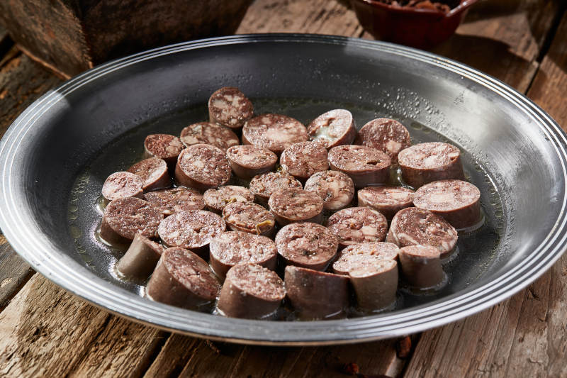 水煮蒜香羊肉血肠图片