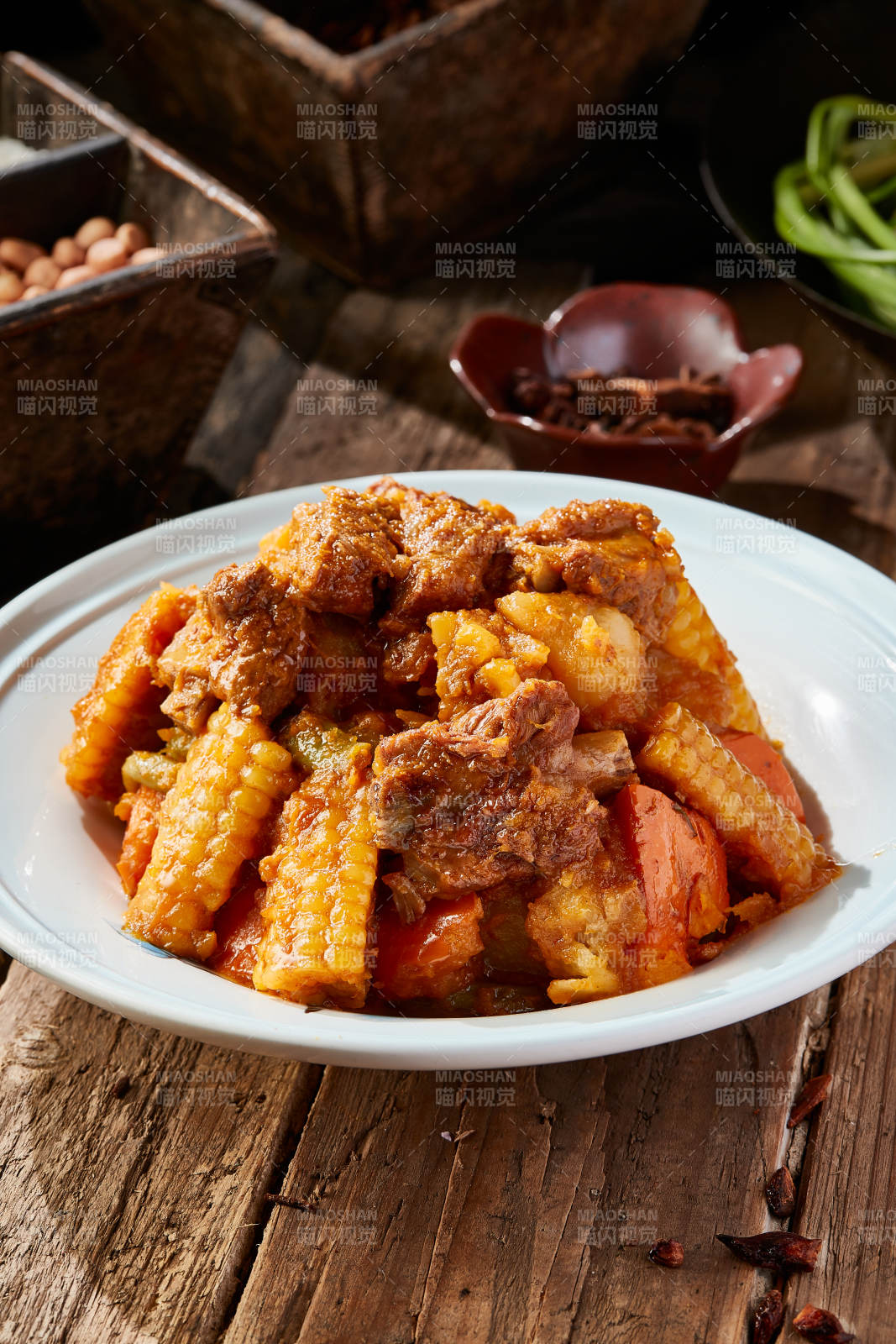 农家玉米南瓜炖排骨图片