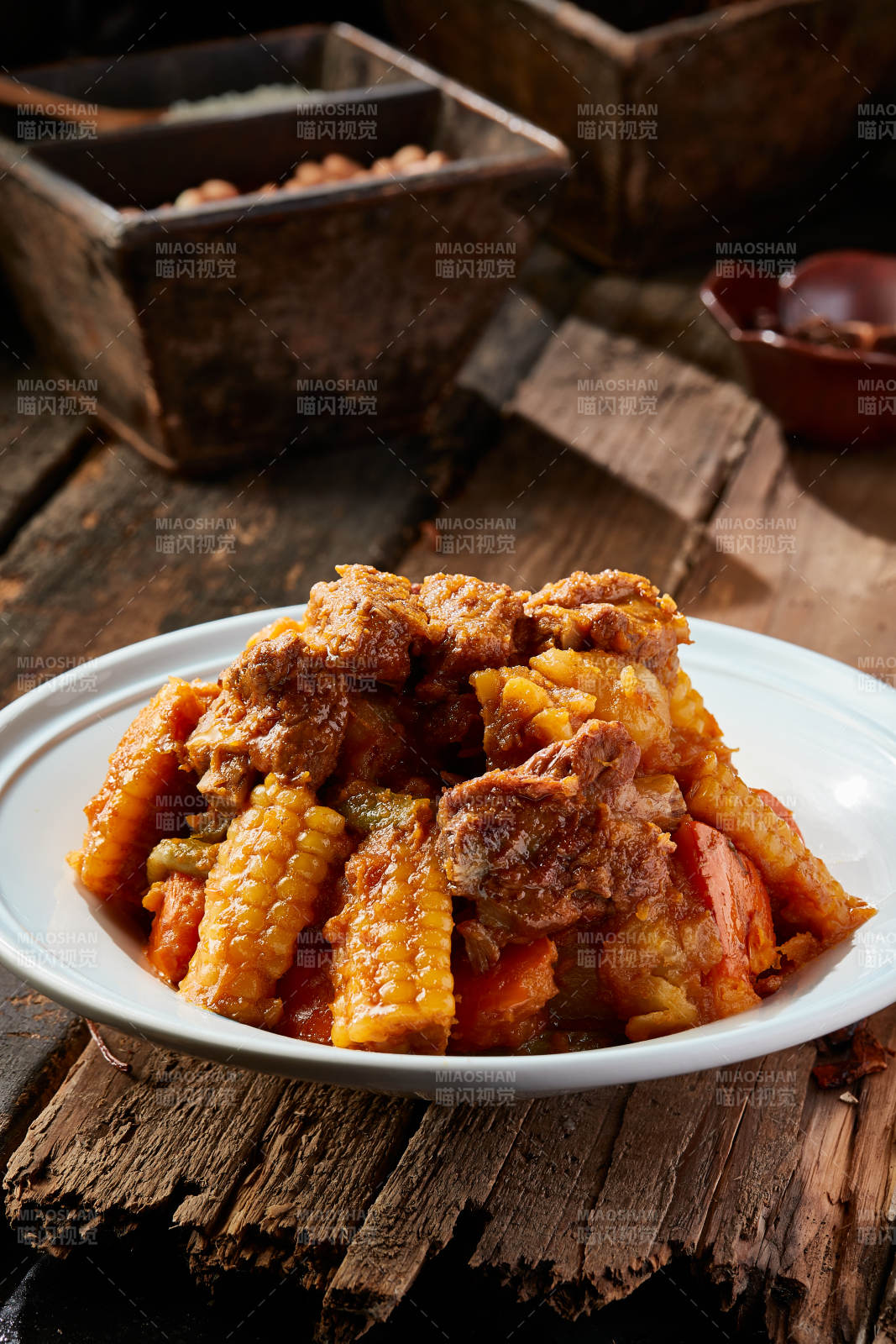 农家玉米南瓜炖排骨图片