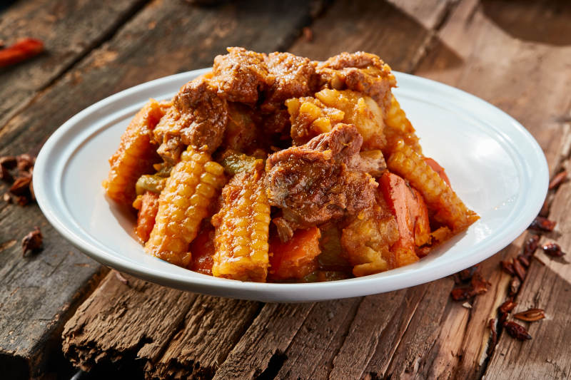 农家玉米南瓜炖排骨图片