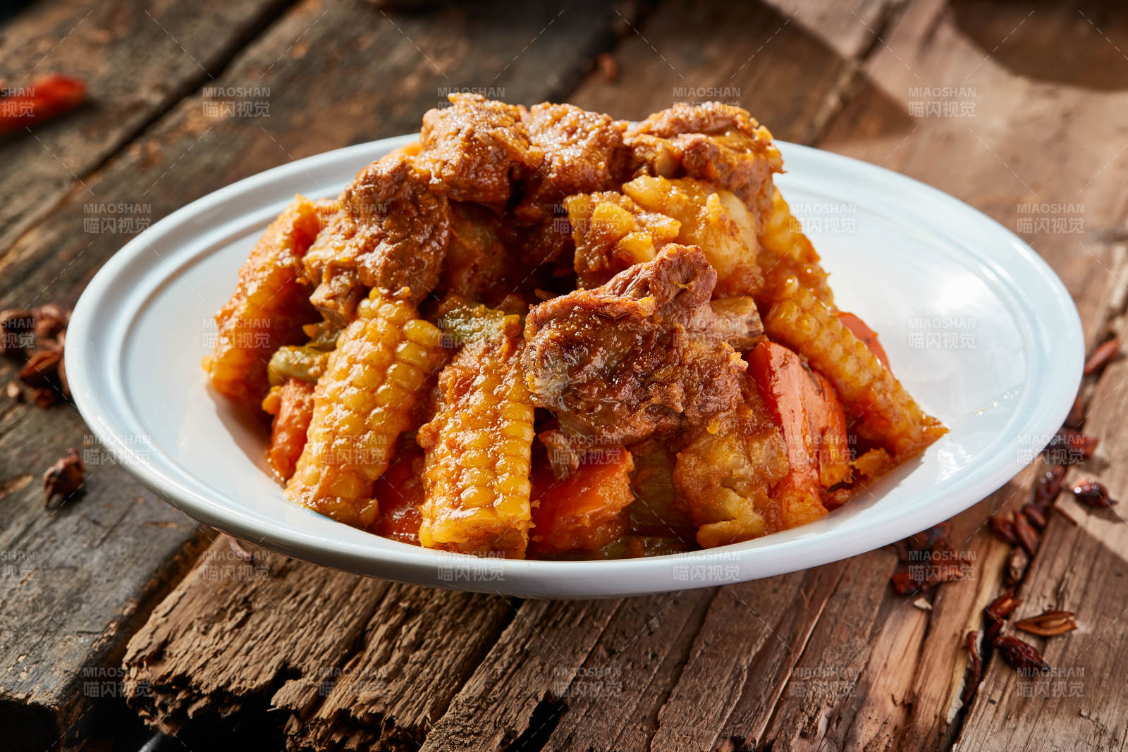 农家玉米南瓜炖排骨图片