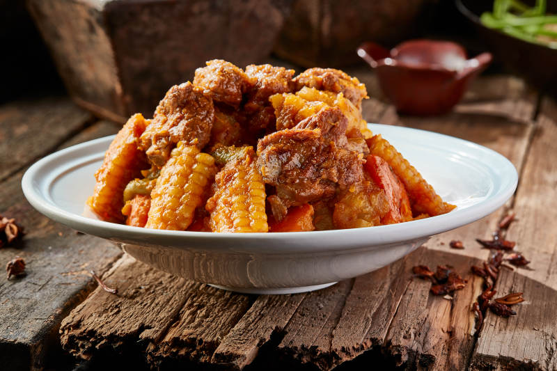 农家玉米南瓜炖排骨图片