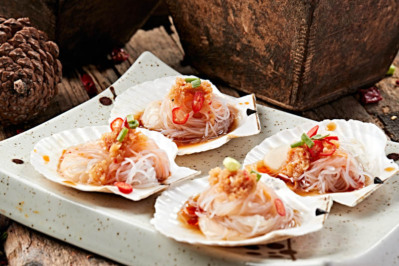 炭烤蒜蓉粉丝扇贝肉图片