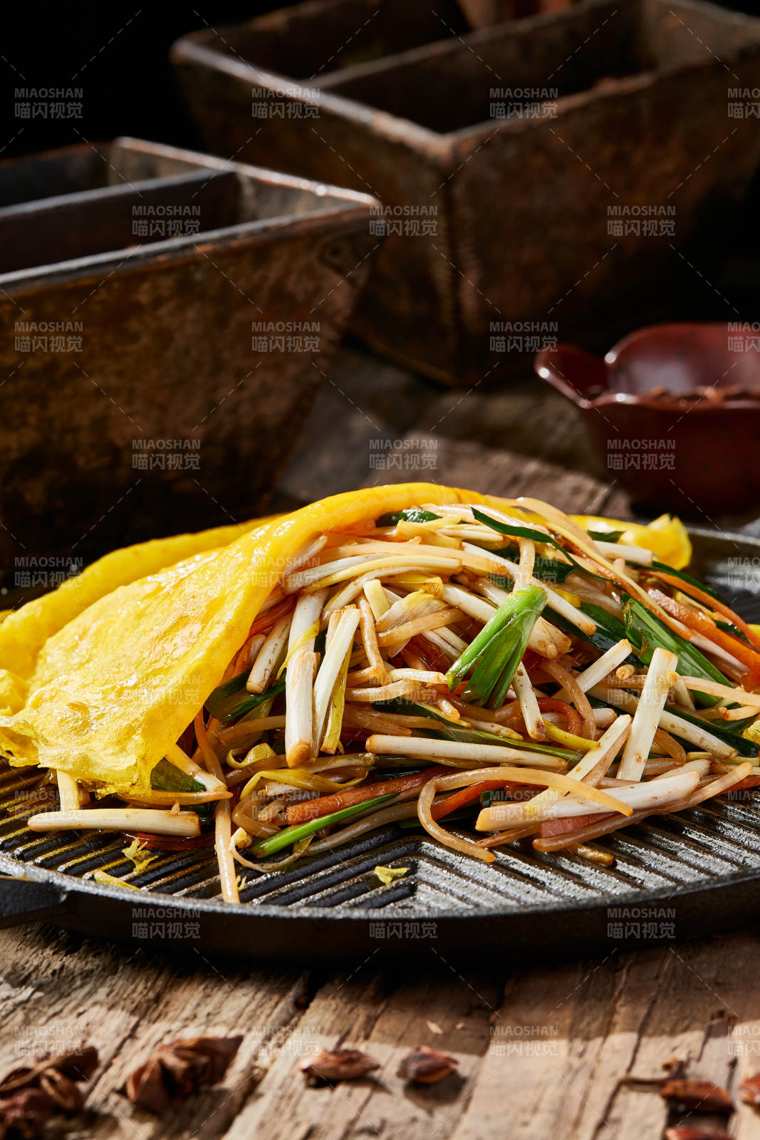 铁板蛋饼素四样图片