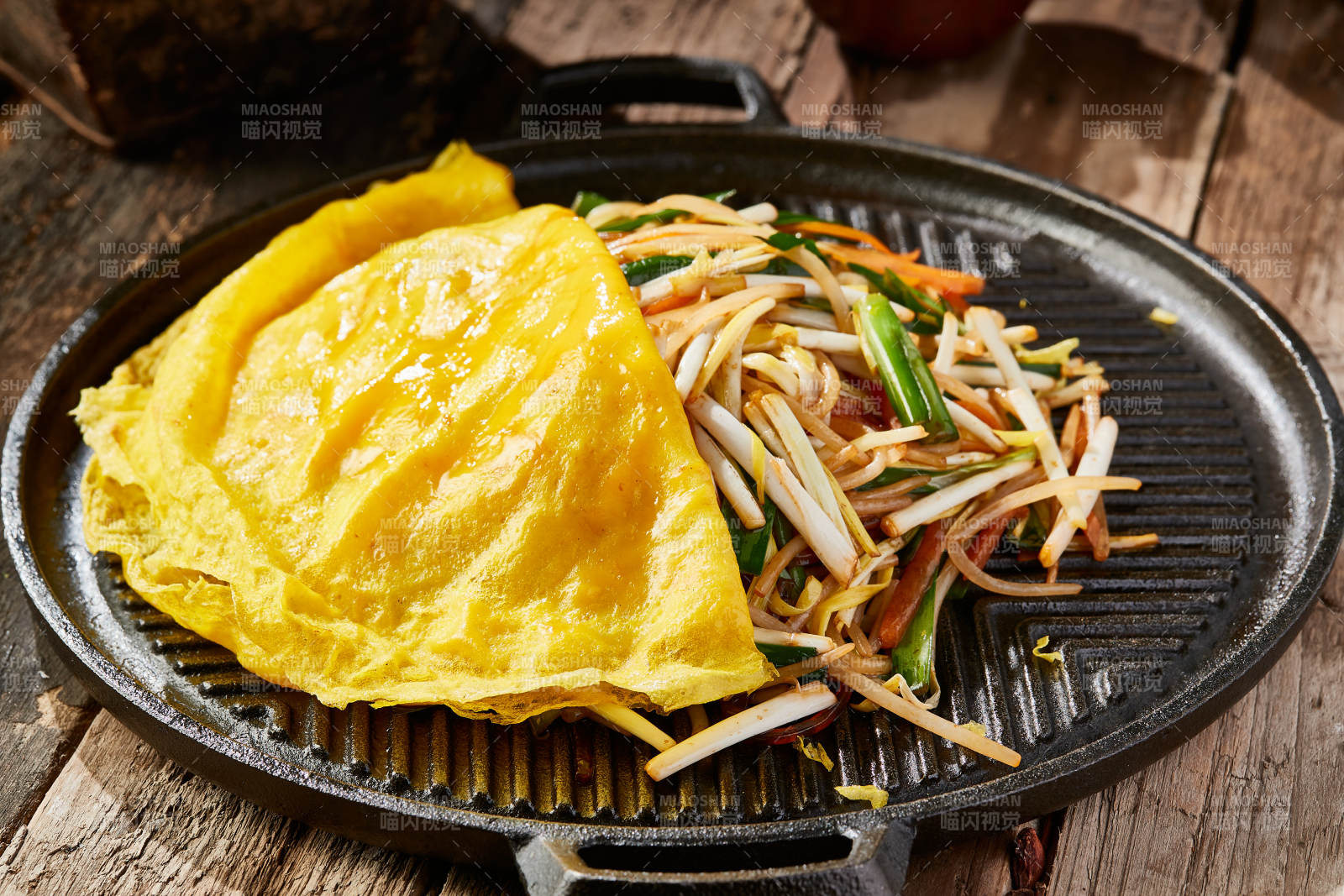 铁板蛋饼素四样图片