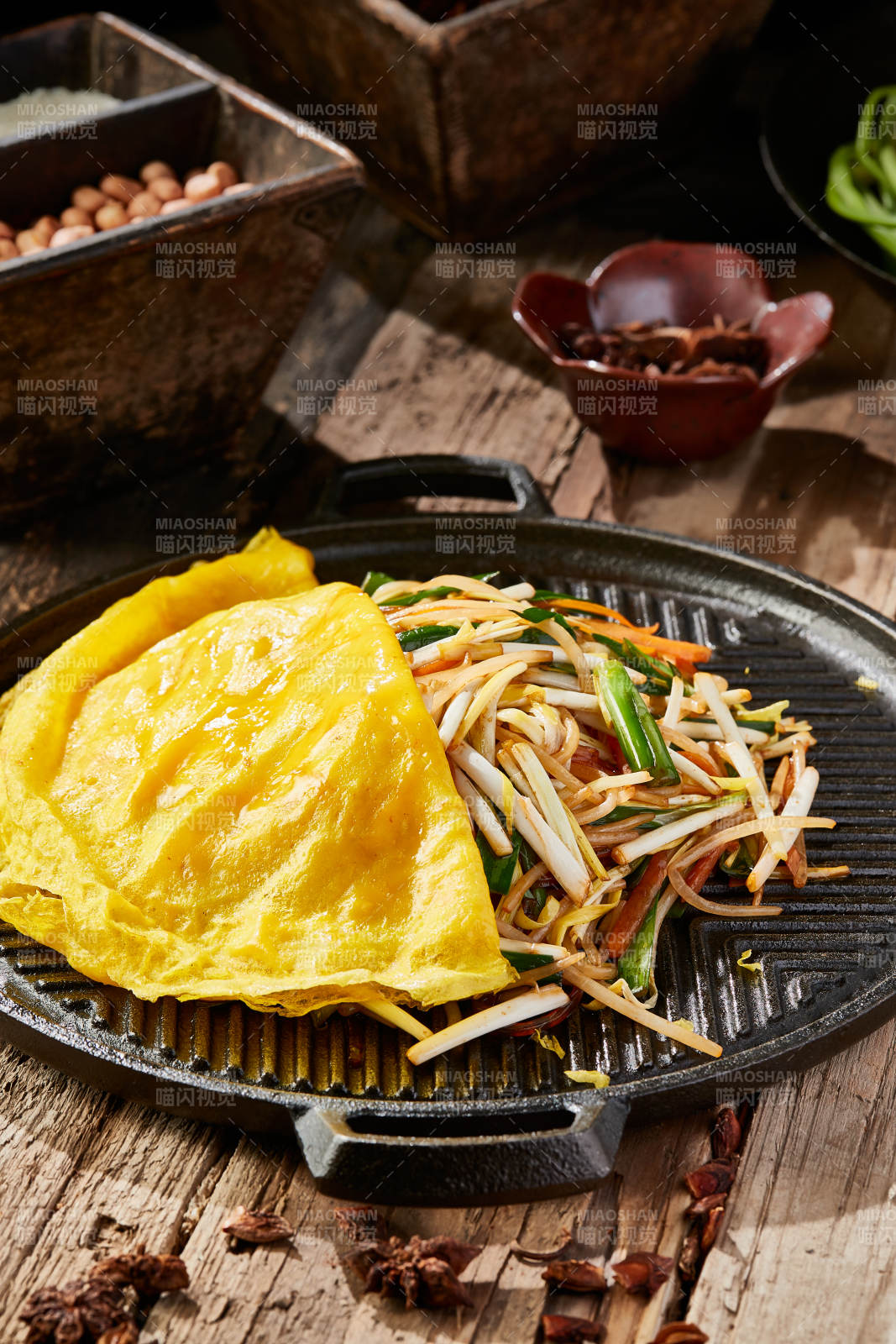 铁板蛋饼素四样图片