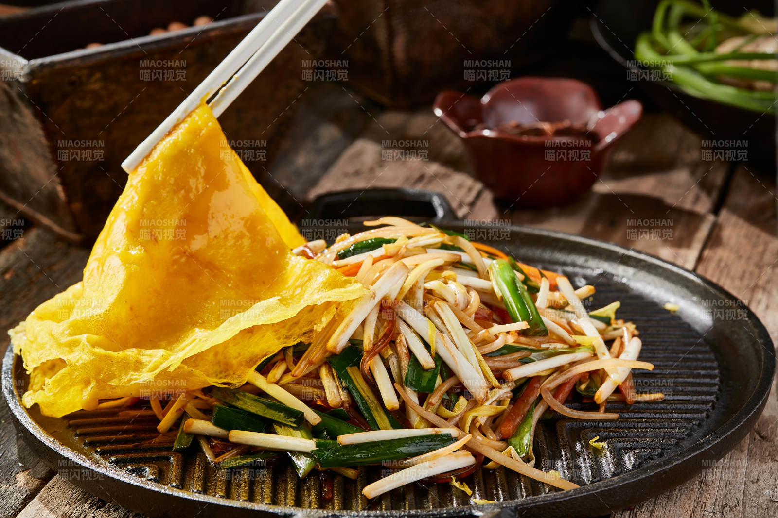 铁板蛋饼素四样图片