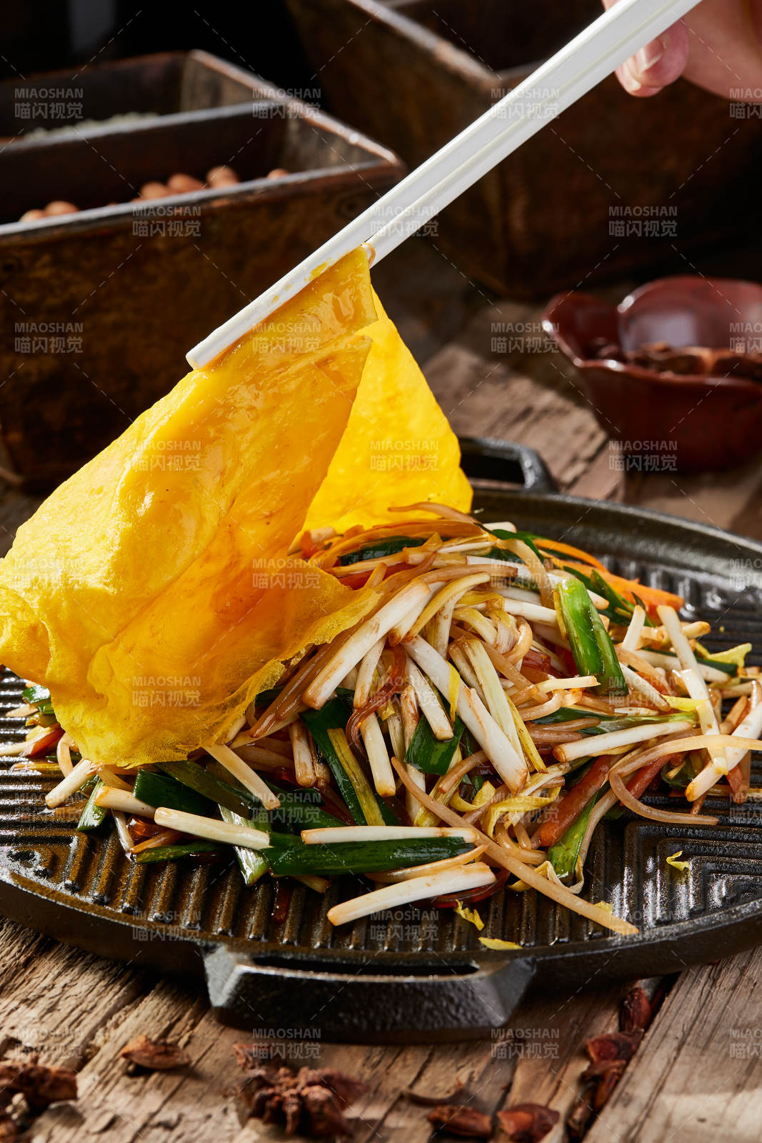 铁板蛋饼素四样图片