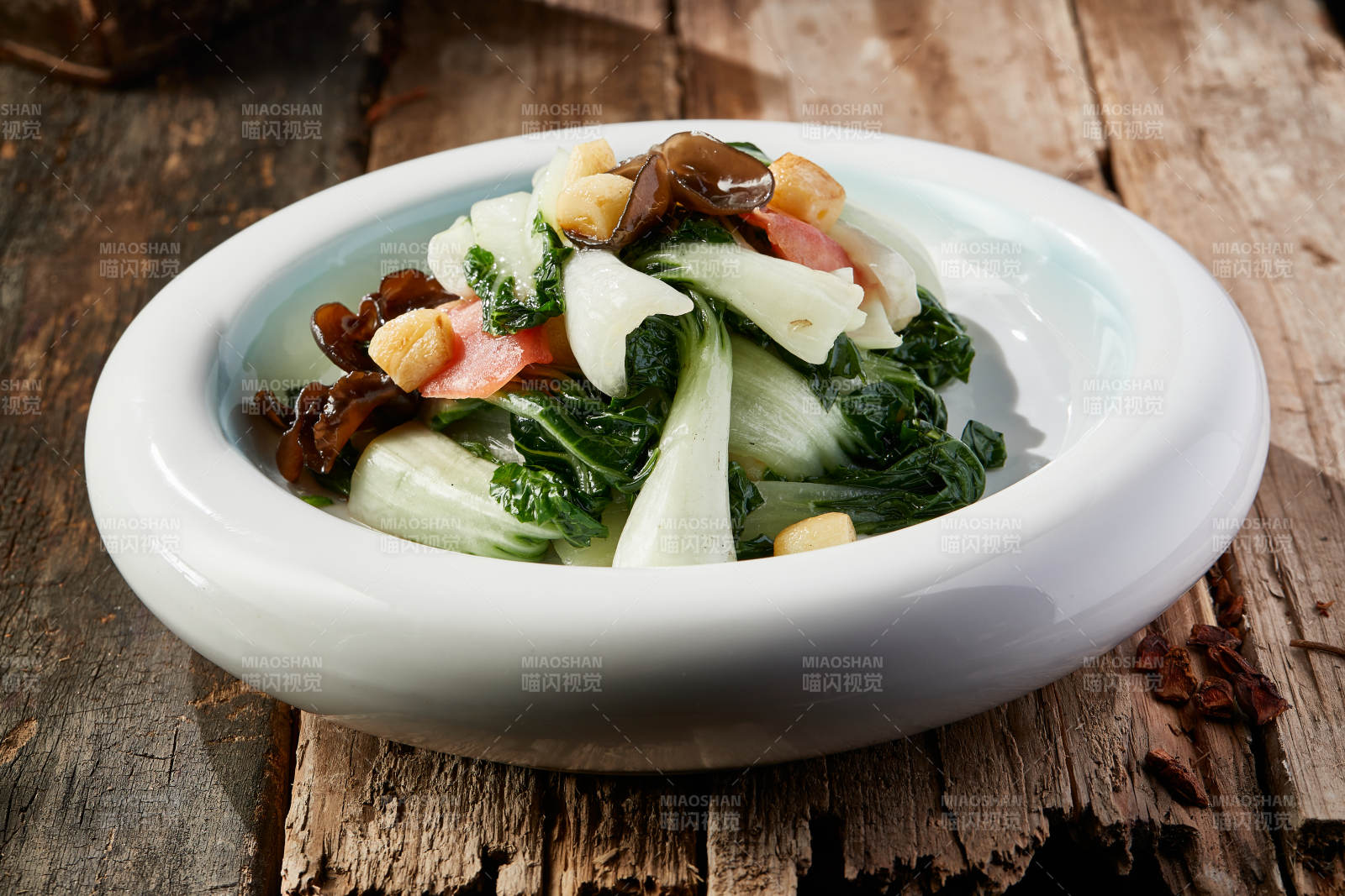 蒜香木耳小炒油菜心图片