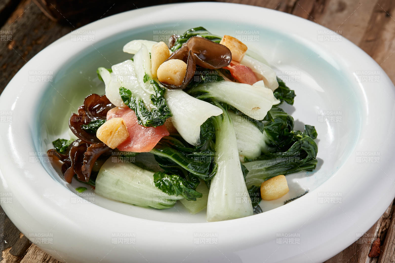 蒜香木耳小炒油菜心图片