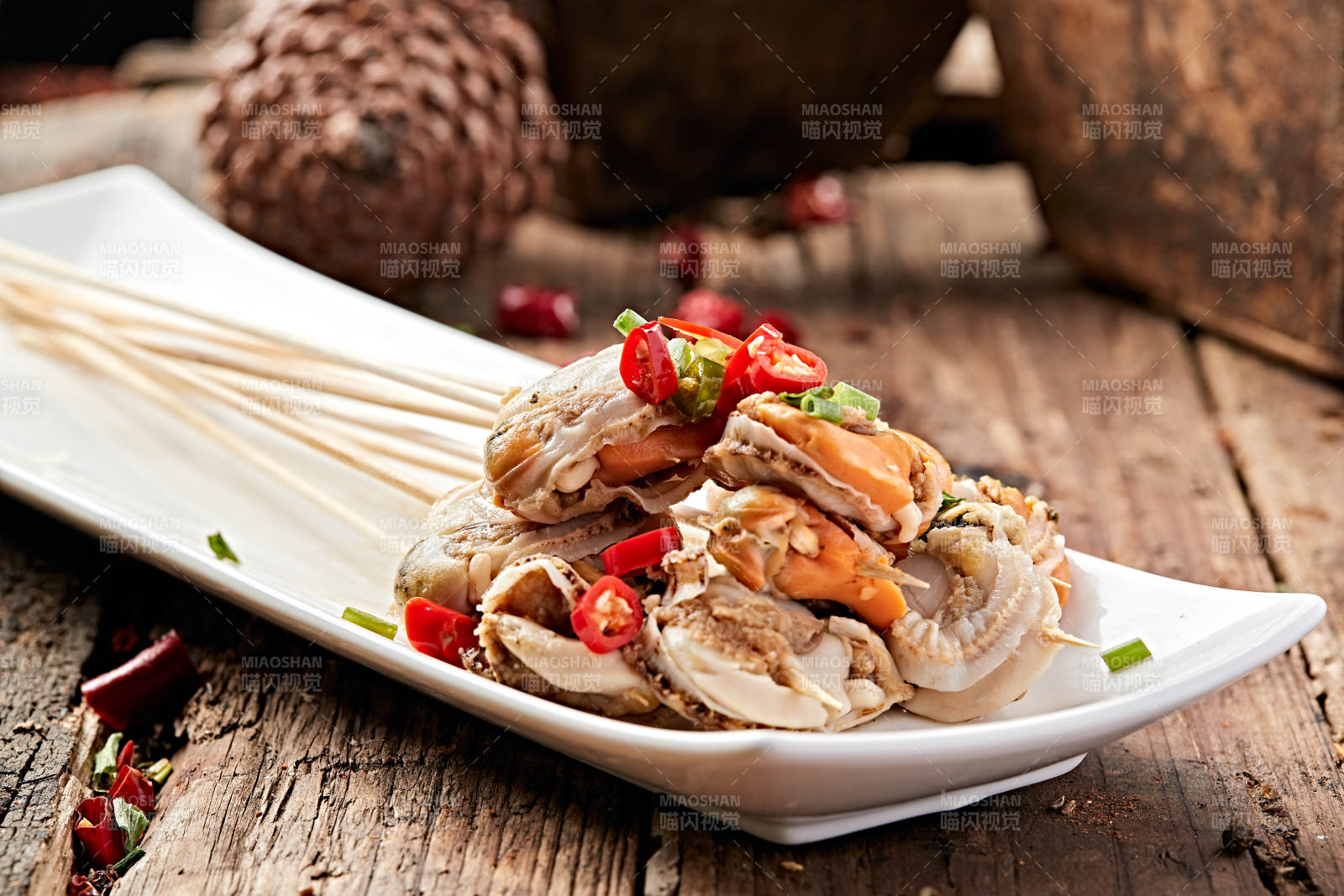 冷锅扇贝肉串串图片