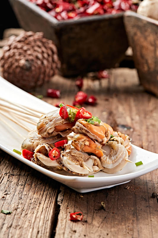 冷锅扇贝肉串串图片