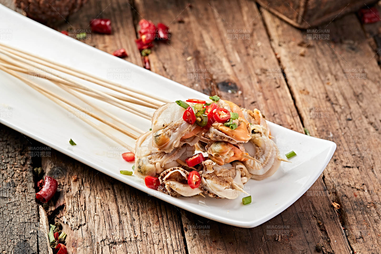 冷锅扇贝肉串串图片