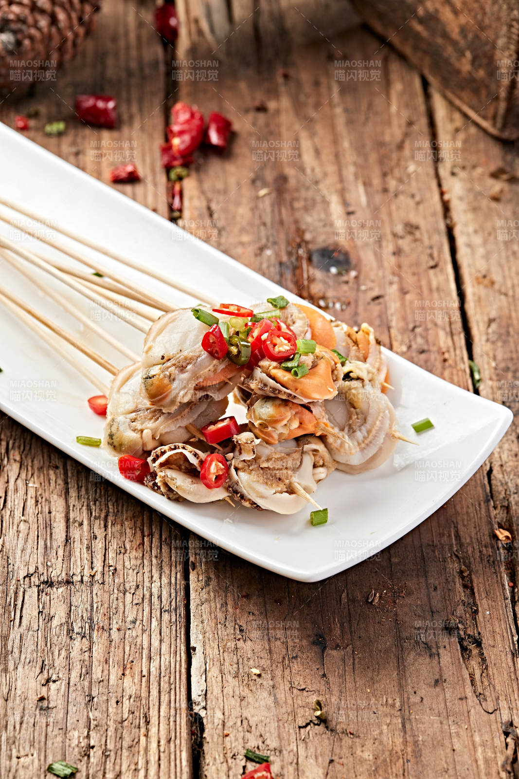 冷锅扇贝肉串串图片