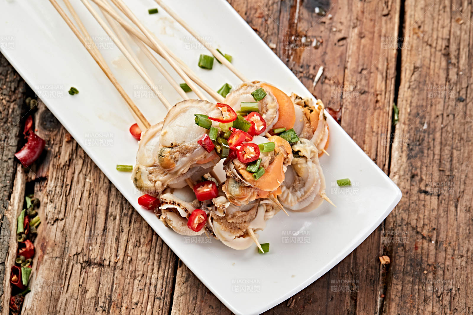 冷锅扇贝肉串串图片