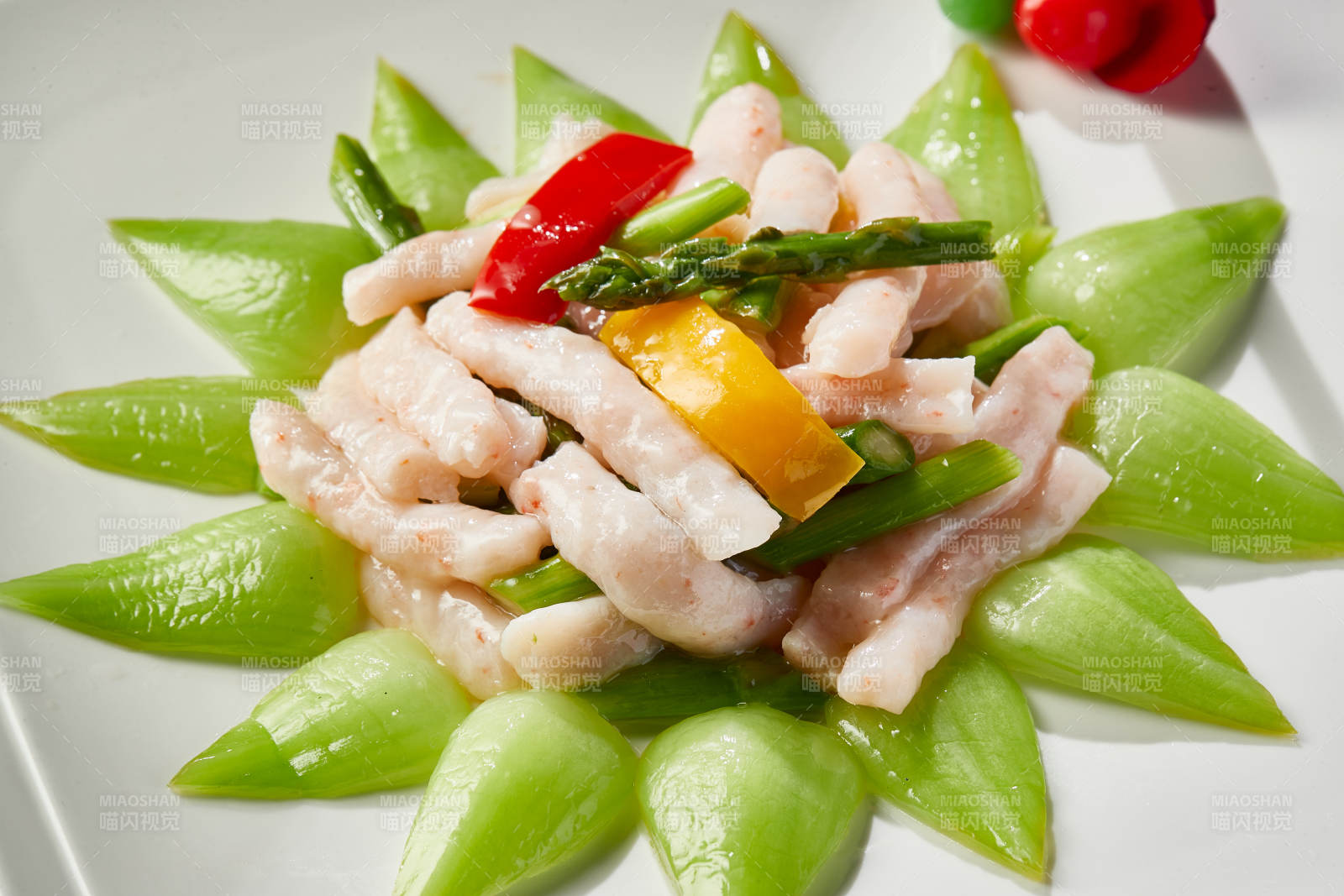 青莴笋小炒鲜虾柳图片