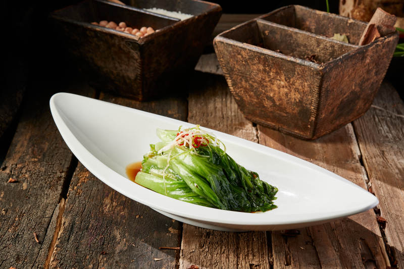 浇汁油麦菜图片