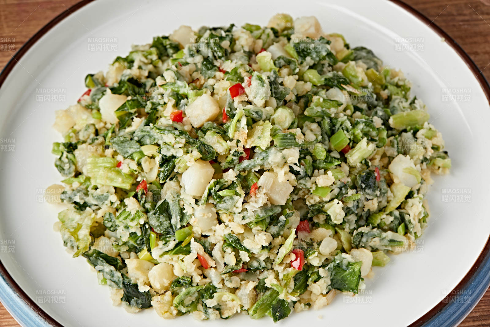 麻油香炒小白菜蒸土豆泥图片