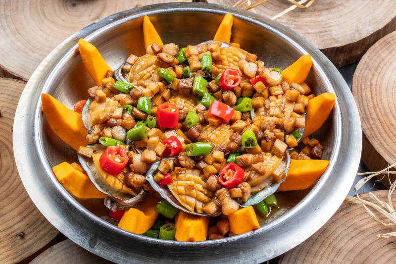 金瓜锅仔炖鲍鱼图片