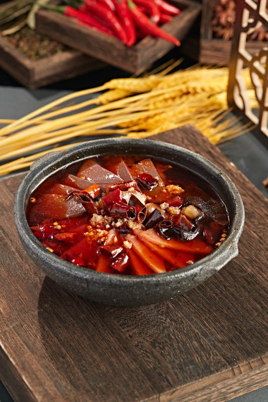 砂锅川味毛血旺图片