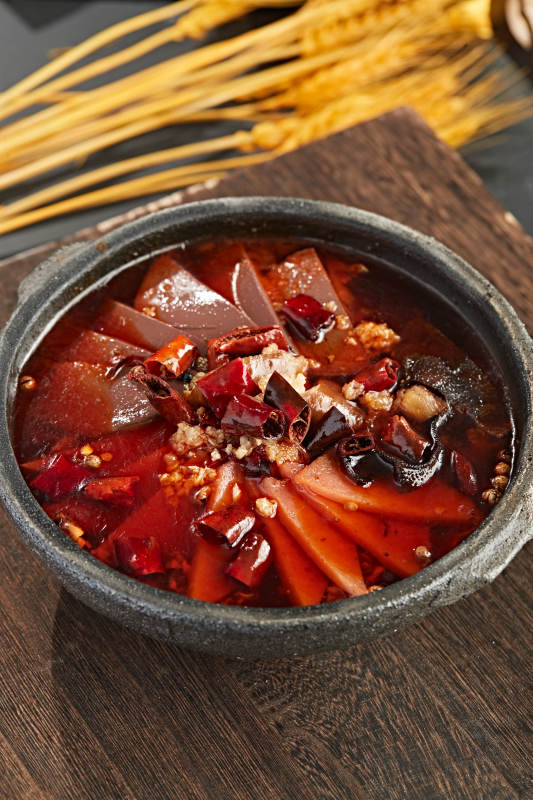 砂锅川味毛血旺图片