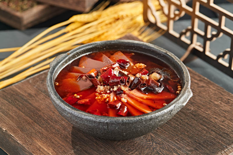 砂锅川味毛血旺图片