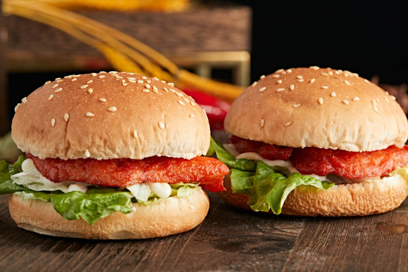 美味炸鸡汉堡包图片