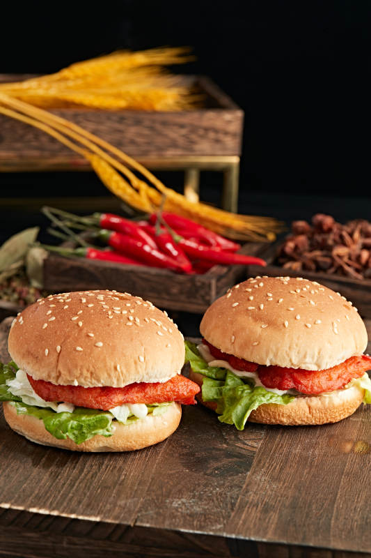 美味炸鸡汉堡包图片