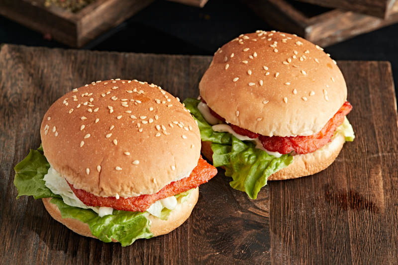 美味炸鸡汉堡包图片