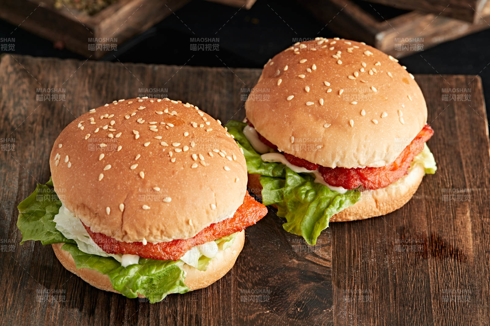 美味炸鸡汉堡包图片