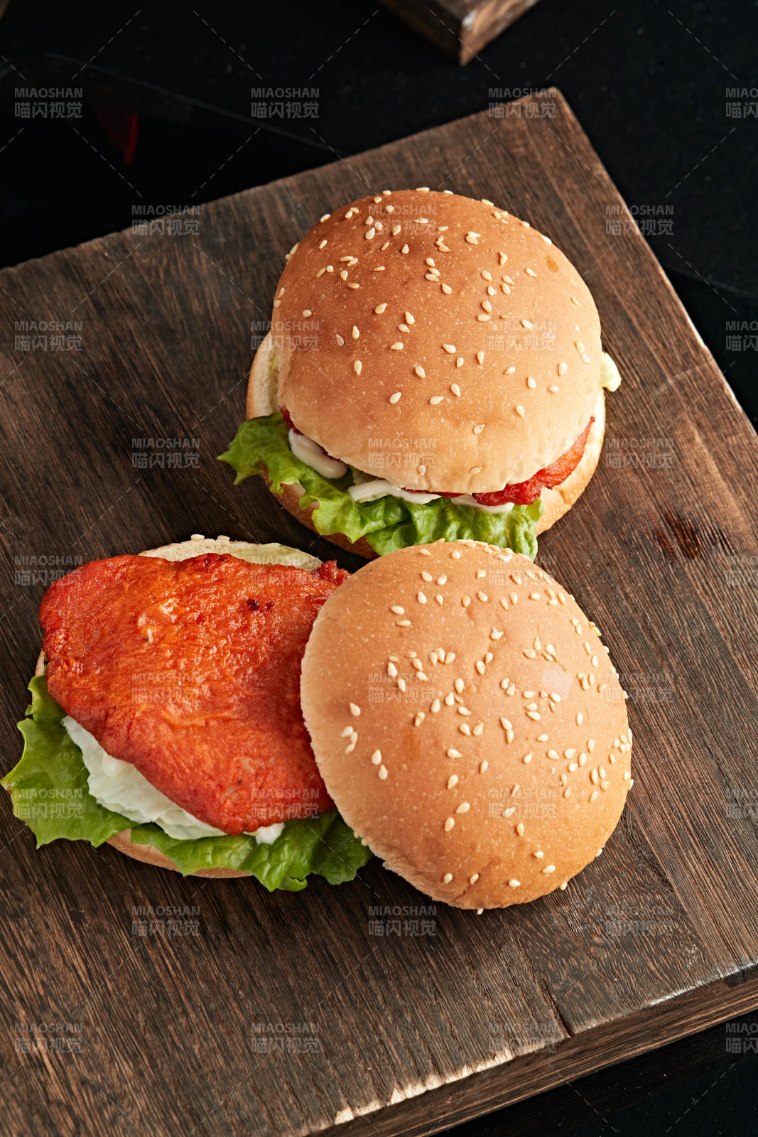 美味炸鸡汉堡包图片