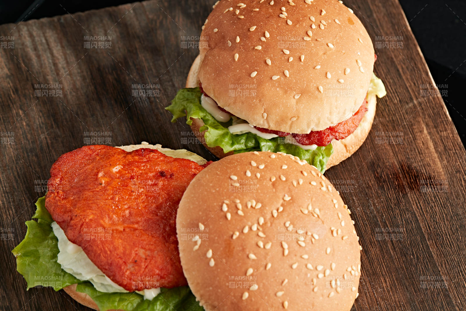 美味炸鸡汉堡包图片