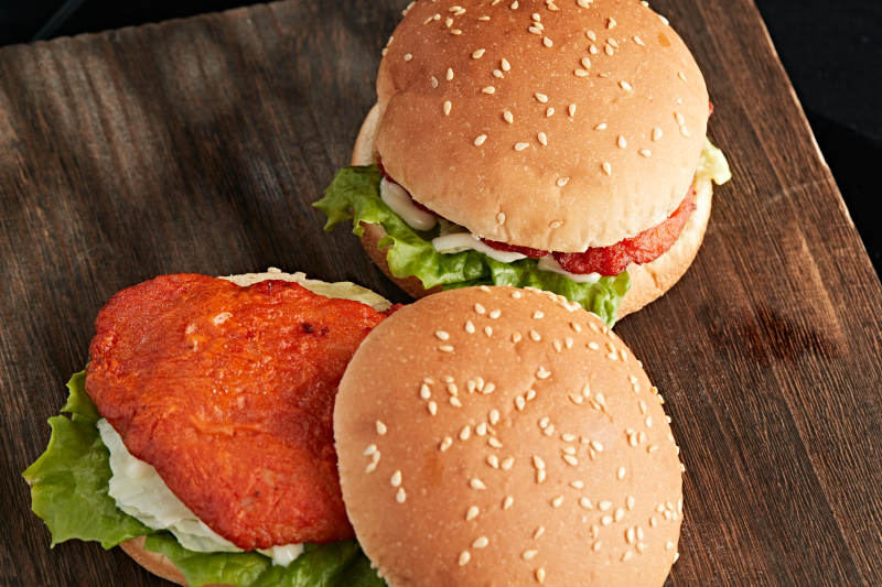 美味炸鸡汉堡包图片