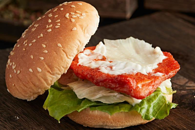 美味炸鸡汉堡包图片