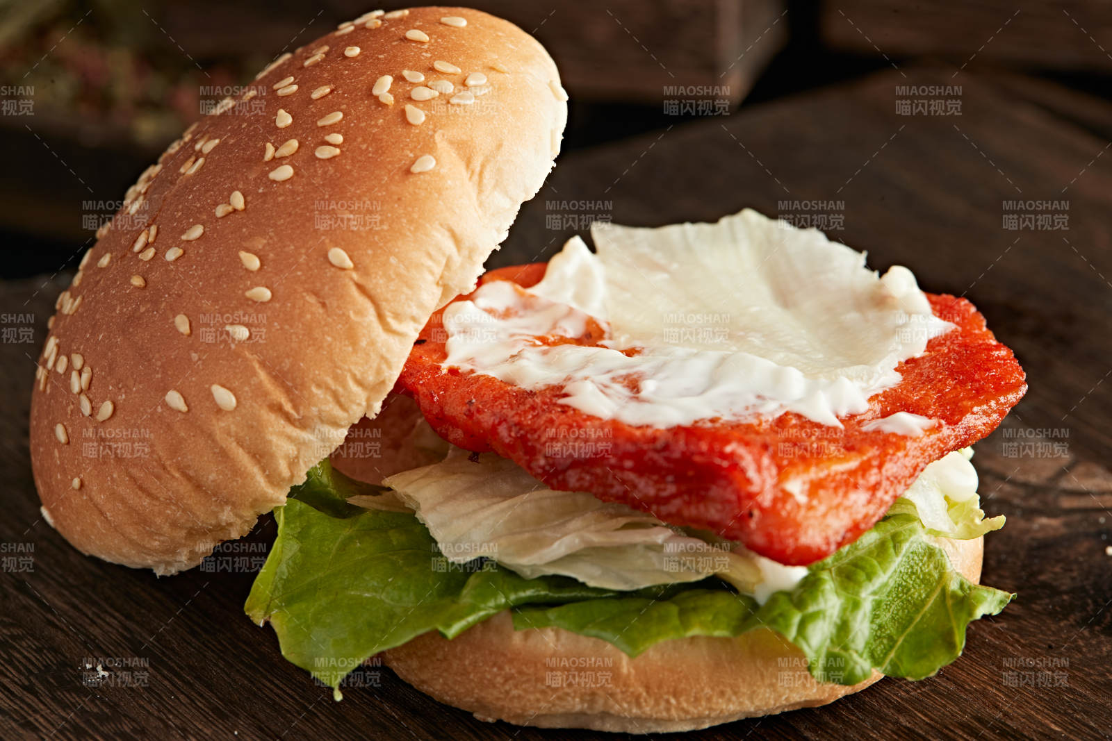 美味炸鸡汉堡包图片