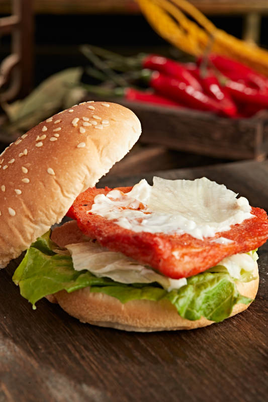 美味炸鸡汉堡包图片