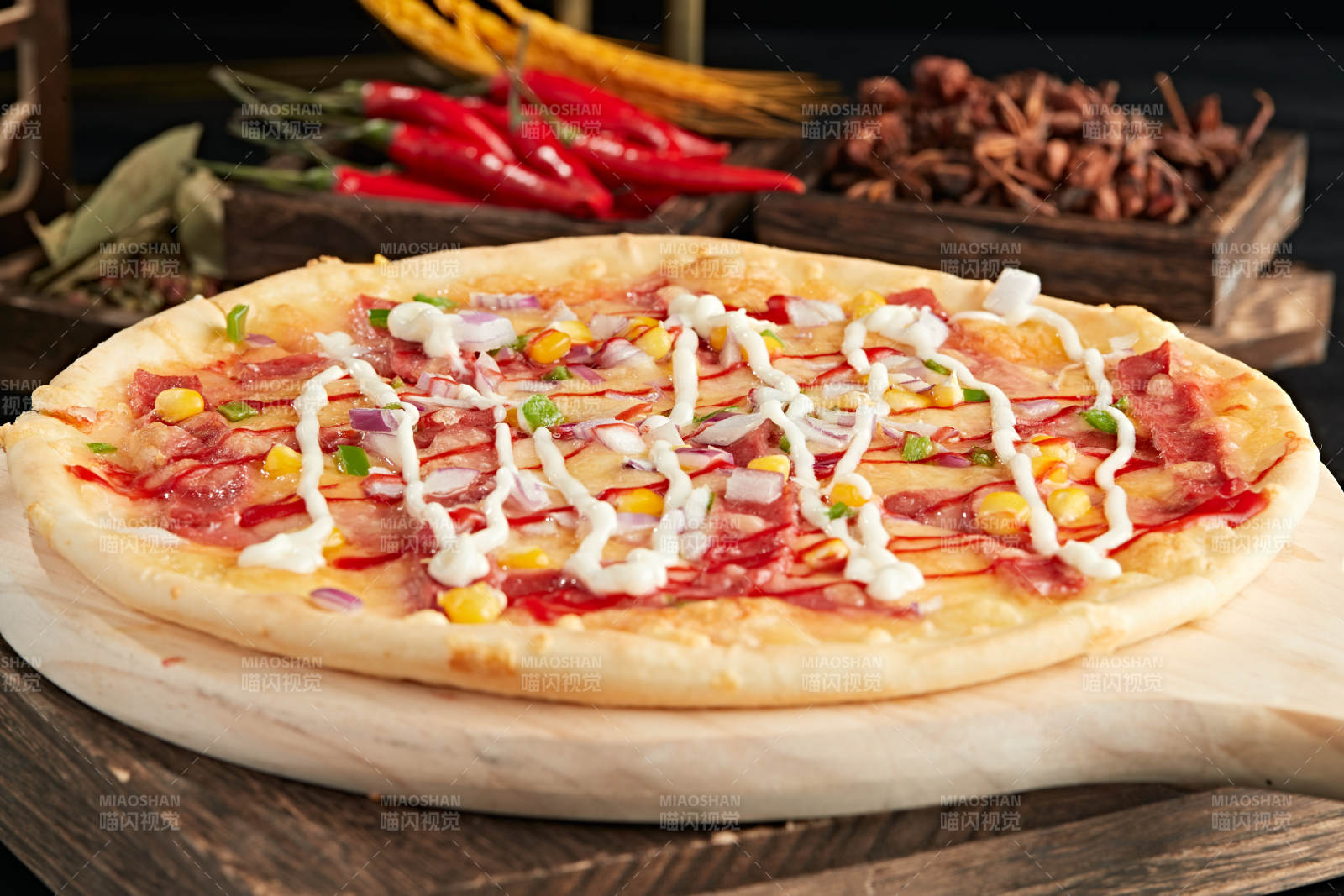 自制玉米火腿披萨图片
