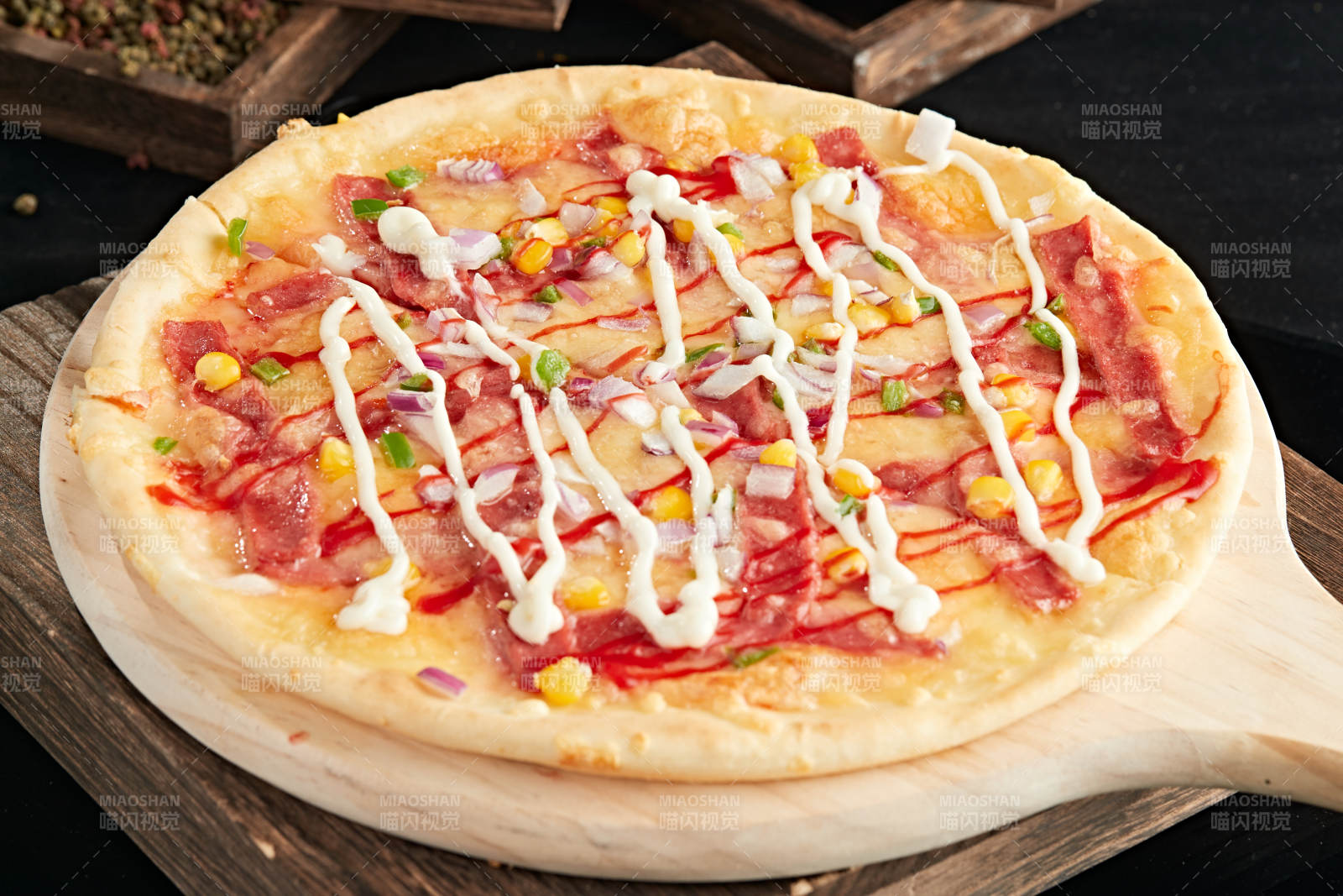 自制玉米火腿披萨图片