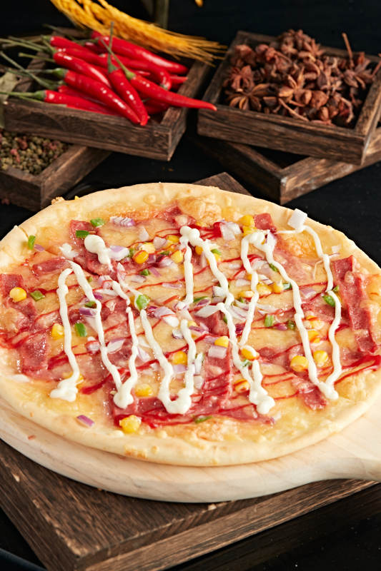 自制玉米火腿披萨图片