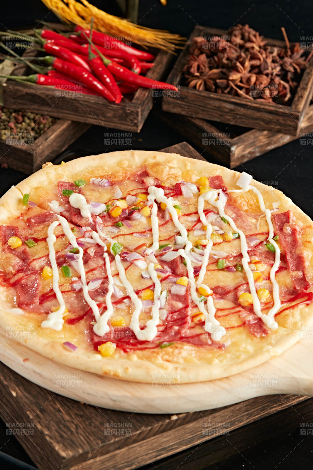 自制玉米火腿披萨图片