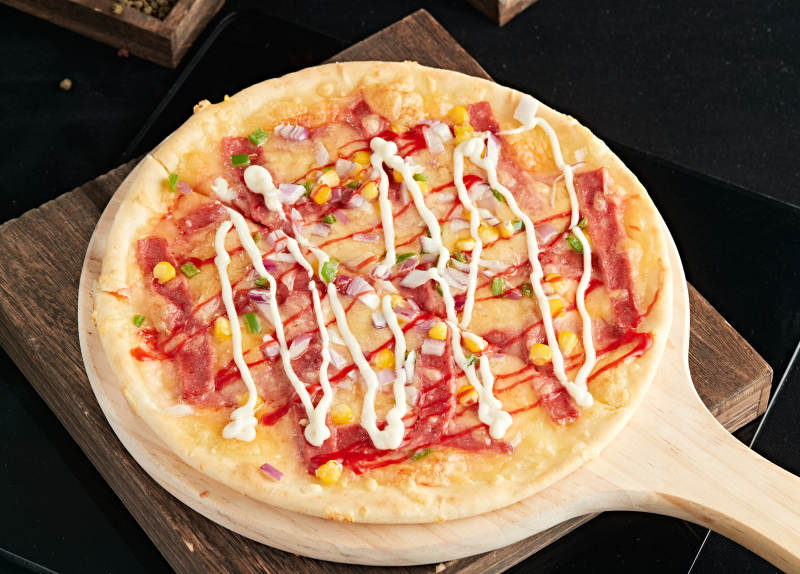 自制玉米火腿披萨图片
