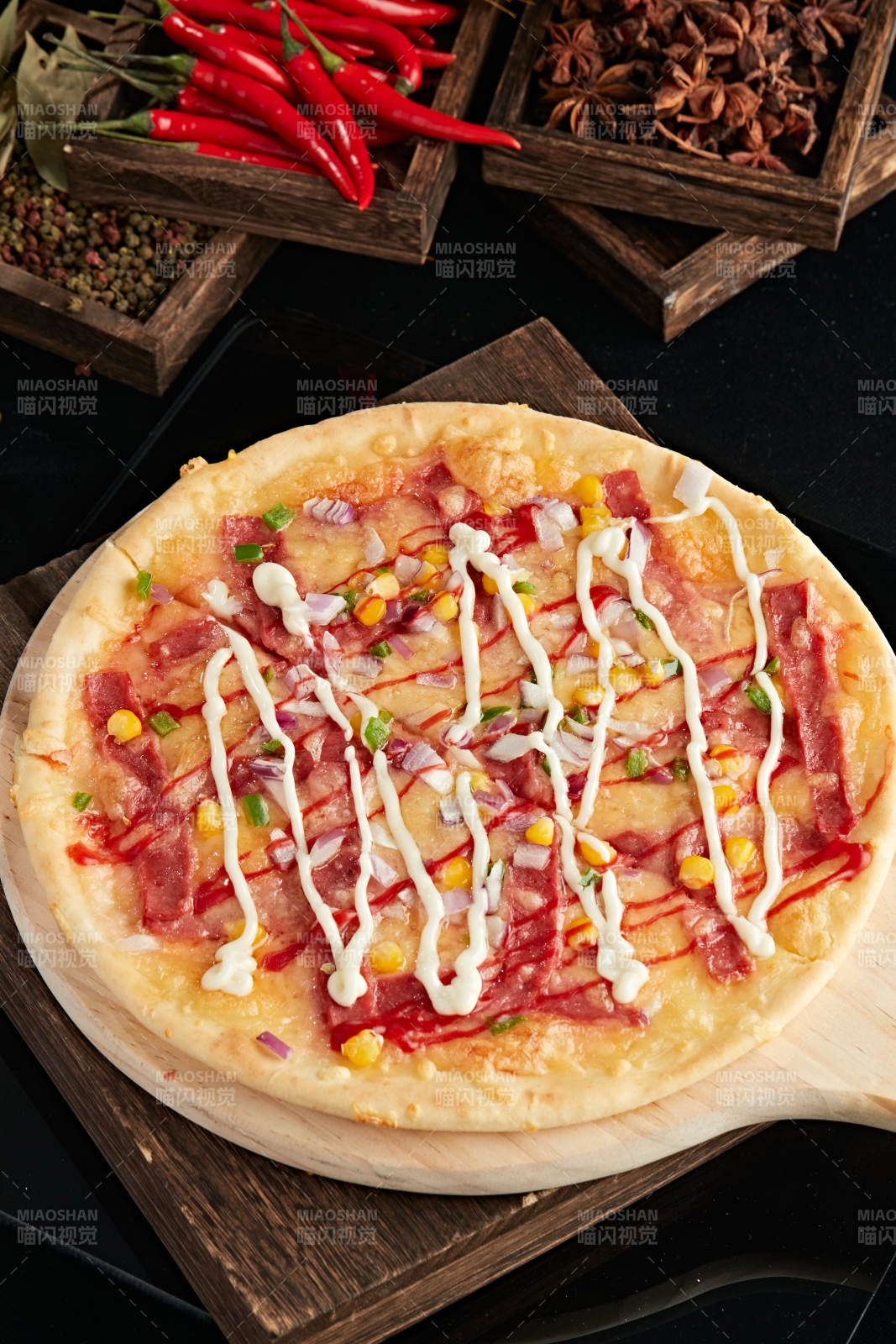 自制玉米火腿披萨图片