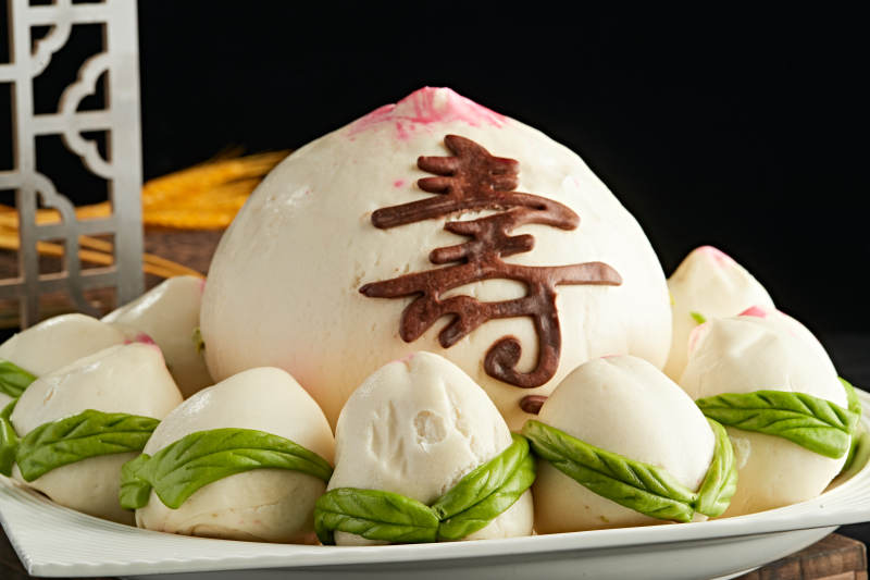 蒸贺寿寿桃大花馍图片