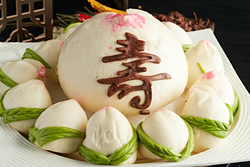 蒸贺寿寿桃大花馍图片