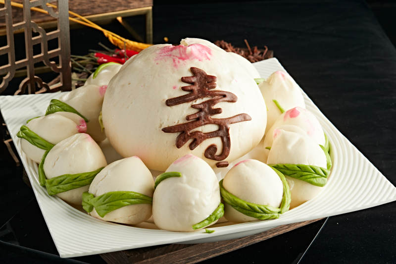 蒸贺寿寿桃大花馍图片