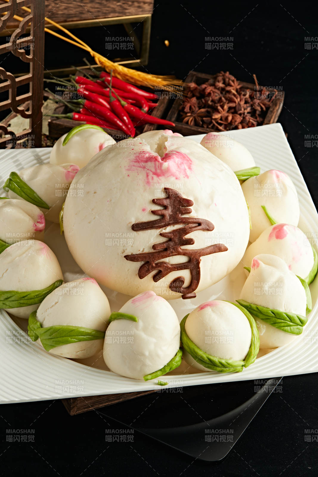 蒸贺寿寿桃大花馍图片