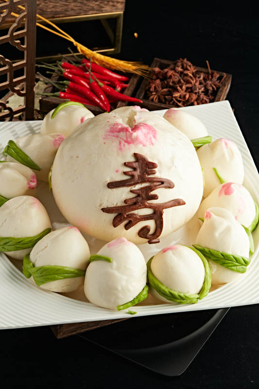 蒸贺寿寿桃大花馍图片